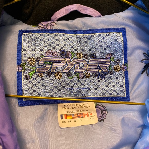 Girls size 12 Purple Spyder Winter/Ski/Snowboard Jacket & Gloves/ Mittens - Picture 3 of 9